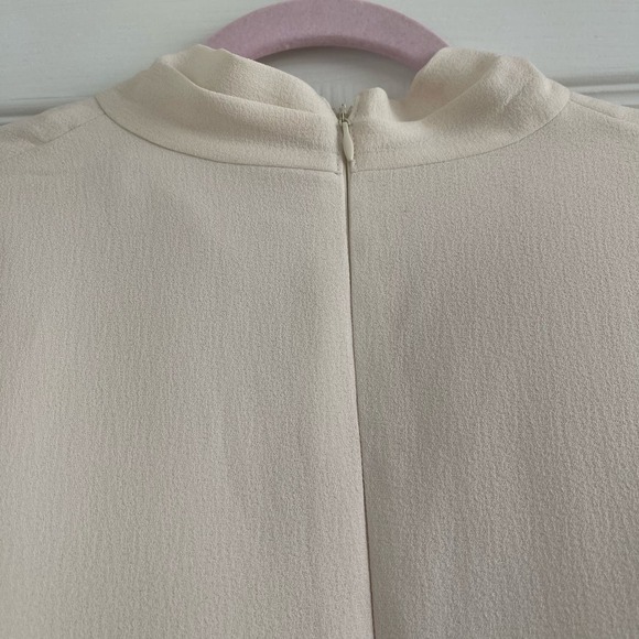 Gal Meets Glam Ines Tie Neck Long Sleeve Shift Dress Cream Sz 6 - Picture 4 of 8